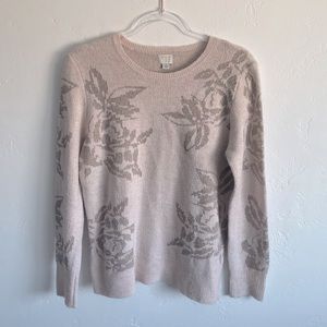 A New Day blush pink metallic thread pullover sweater size large like new